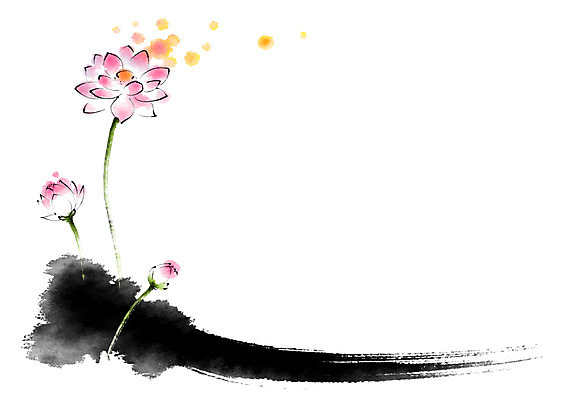 PSD 식물 꽃 일러스트 캘리그라피 붓터치 연꽃 사람없음 국내일러스트 파일형식