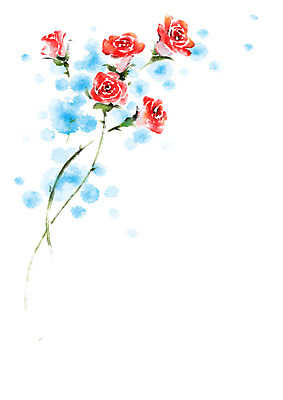 PSD 식물 꽃 일러스트 캘리그라피 붓터치 사람없음 장미 국내일러스트 파일형식