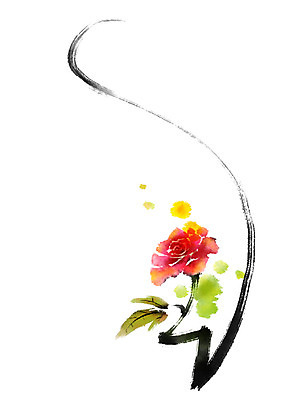 PSD 식물 꽃 일러스트 캘리그라피 붓터치 사람없음 장미 국내일러스트 파일형식