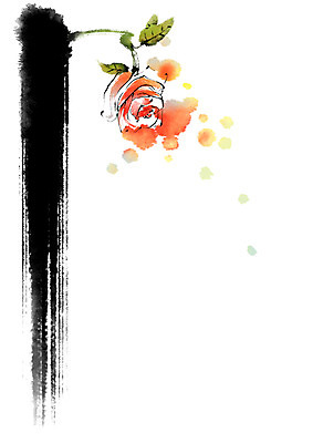 PSD 식물 꽃 일러스트 캘리그라피 붓터치 사람없음 장미 국내일러스트 파일형식