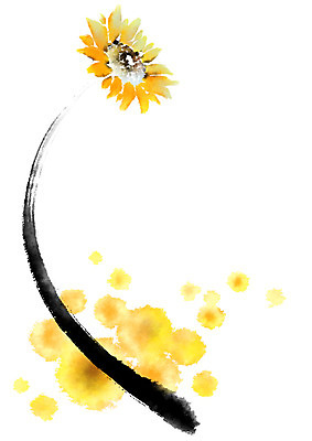 PSD 식물 꽃 일러스트 캘리그라피 붓터치 해바라기 사람없음 국내일러스트 파일형식