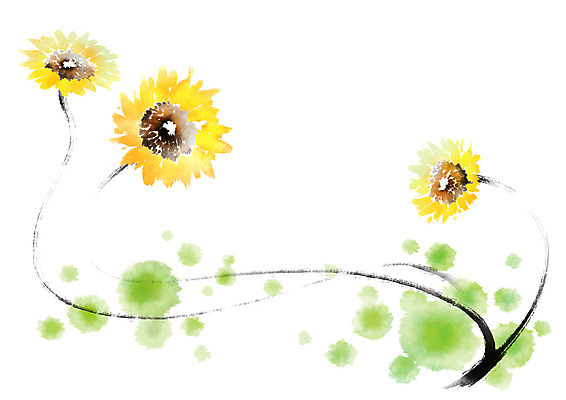 PSD 식물 꽃 일러스트 캘리그라피 붓터치 해바라기 사람없음 국내일러스트 파일형식