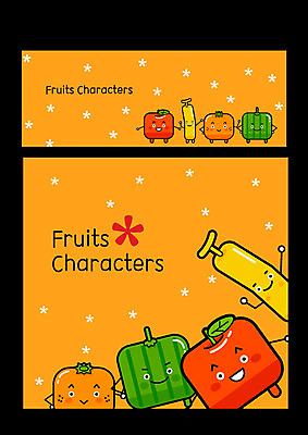 캐릭터 일러스트 귤 수박 바나나 사람없음 세트 귀여움 사과 과일캐릭터 사과캐릭터 수박캐릭터 일러캐릭터 AI파일 컨셉 과일 파일형식 벡터