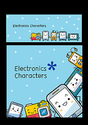 캐릭터 일러스트 사람없음 스마트폰 세트 태블릿 카메라 귀여움 MP3 게임기 사물캐릭터 일러캐릭터 AI파일 컨셉 전자제품 핸드폰 스마트기기 파일형식 벡터