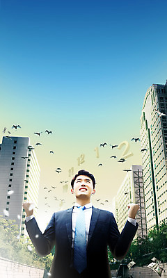 PSD 편집이미지 남자 여러마리 비즈니스 조류 성공 서기 빌딩 상반신 20대 성인 앞모습 파이팅 한국인 성인남자한명만 이미지편집 동물 뷰포인트 다수 컨셉 모션 사람 동양인 청년 건물 남자한명만 성인남자만 파일형식