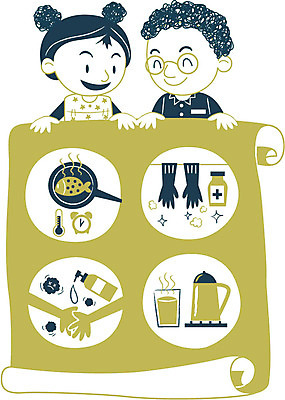 여자 어린이 음식 일러스트 상반신 두명 물 청결 바이러스 예방 전염 끓이기 소독 국내일러스트 AI파일 자연요소 모션 사람 위생 질병 감염 파일형식 벡터