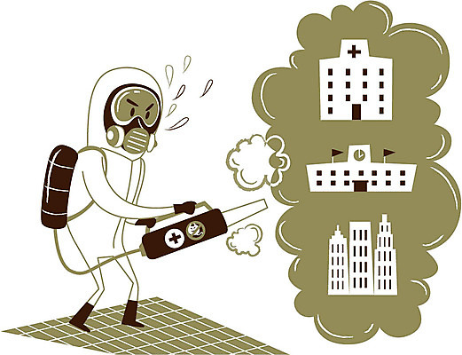 전신 남자 일러스트 학교 병원 한명 성인 건물 청결 바이러스 예방 감염 전염 방역 퇴치 국내일러스트 AI파일 1 건축물 교육 컨셉 의학 사람 위생 질병 파일형식 벡터