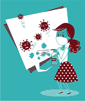 전신 여자 말풍선 일러스트 마스크 한명 성인 청결 바이러스 예방 감염 전염 박테리아 세정제 국내일러스트 AI파일 1 의학 사람 위생용품 위생 질병 파일형식 벡터