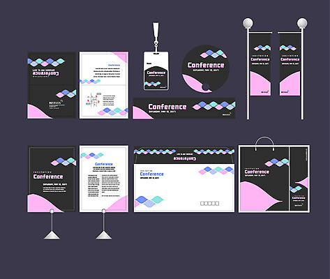 템플릿 배너템플릿 분홍색 무늬 이벤트 사람없음 세트 쇼핑백 검은색 현수막 전단 엽서 초대장 패키지 사원증 박람회 손부채 기업홍보 소봉투 행사세트 행사템플릿 AI파일 배너 컬러 가방 비즈니스 편지봉투 카드_감사 편지 홍보물 파일형식 벡터
