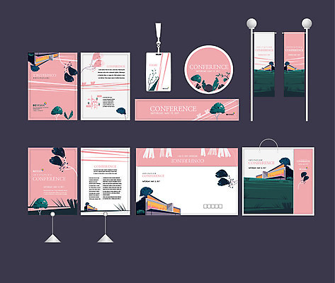 템플릿 배너템플릿 분홍색 무늬 주택 이벤트 사람없음 세트 쇼핑백 현수막 전단 엽서 초대장 패키지 사원증 박람회 손부채 기업홍보 소봉투 행사세트 행사템플릿 AI파일 배너 컬러 가방 비즈니스 편지봉투 카드_감사 건물 편지 홍보물 파일형식 벡터