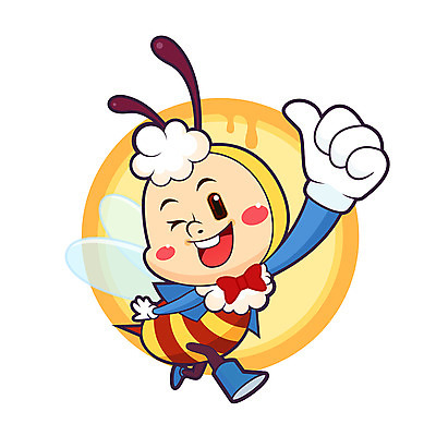 캐릭터 한마리 일러스트 의인화 사람없음 귀여움 꿀벌 벌 곤충캐릭터 일러캐릭터 AI파일 1 곤충 컨셉 벌_곤충 파일형식 벡터