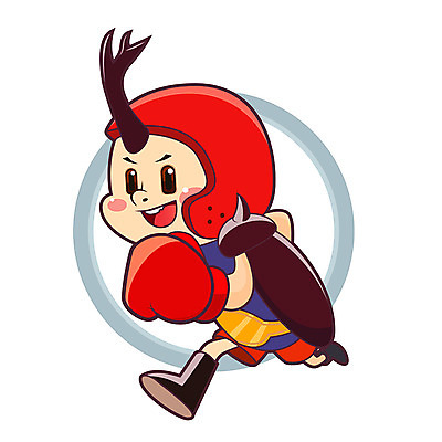 캐릭터 한마리 일러스트 의인화 사람없음 귀여움 권투 곤충캐릭터 장수풍뎅이 일러캐릭터 AI파일 1 곤충 컨셉 격투기 파일형식 벡터