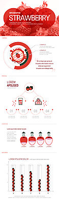 일러스트 딸기 그래프 사람없음 인포그래픽 막대그래프 원그래프 국내일러스트 AI파일 과일 파일형식 벡터