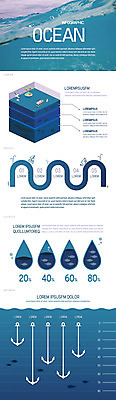 바다 일러스트 그래프 어류 사람없음 인포그래픽 물방울 막대그래프 닻 국내일러스트 AI파일 수중동물 파일형식 벡터