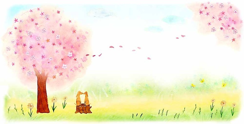 PSD 구름 계절 꽃 나비 두마리 일러스트 하늘 사랑 초원 사람없음 봄 벚꽃 강아지 계절백그라운드 봄배경 국내일러스트 자연요소 식물 감정 곤충 백그라운드 2 반려동물 개 파일형식