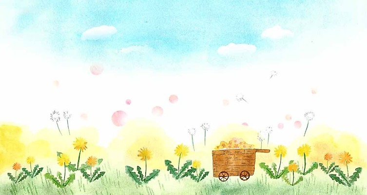 PSD 구름 계절 꽃 일러스트 하늘 씨앗 초원 사람없음 수레 봄 민들레 계절백그라운드 민들레홀씨 봄배경 국내일러스트 자연요소 식물 백그라운드 카트 파일형식