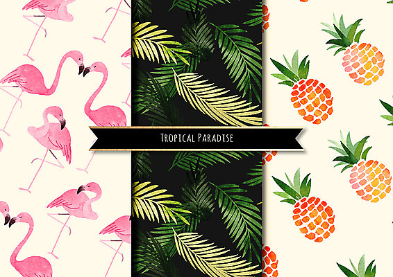 PSD 식물 ZIP 잎 패턴 과일 일러스트 나뭇잎 열대 사람없음 플라밍고 열대식물 파인애플 트로피컬아트 국내일러스트 무늬 조류 열대과일 그림 파일형식