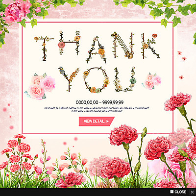 PSD 템플릿 분홍색 웹템플릿 팝업 이벤트팝업 웹팝업 이벤트 사람없음 카네이션 감사 5월행사 이미지템플릿 꽃 감정 컬러 5월 파일형식