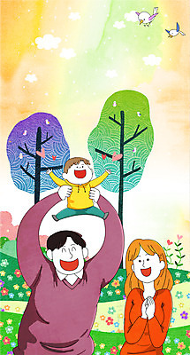 전신 PSD 나무 여자 남자 꽃 아들 어린이 일러스트 가족 조류 엄마 들기 상반신 성인 세명 화목 봄 하트 아빠 국내일러스트 모양 식물 동물 계절 컨셉 관계 모션 사람 파일형식