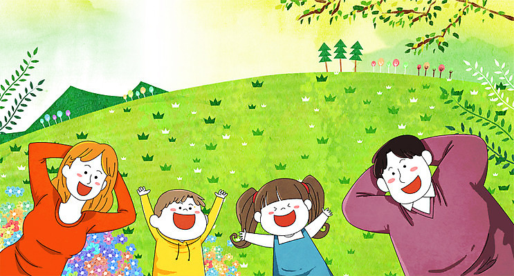 PSD 나무 여자 남자 꽃 딸 아들 어린이 일러스트 가족 엄마 웃음 잔디 여러명 상반신 성인 눕기 화목 봄 하트 아빠 국내일러스트 모양 식물 계절 다수 컨셉 관계 모션 표정 사람 파일형식