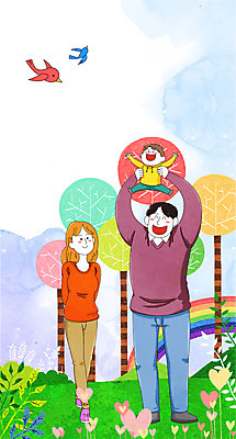 전신 PSD 나무 여자 남자 꽃 아들 어린이 무지개 일러스트 가족 조류 엄마 웃음 들기 성인 세명 화목 봄 하트 아빠 국내일러스트 자연요소 모양 식물 동물 계절 컨셉 관계 모션 표정 사람 파일형식