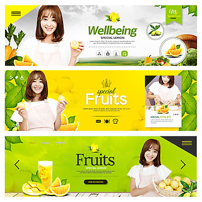 PSD 템플릿 웰빙 배너 여자 웹템플릿 채소 오렌지 과일 나뭇잎 여러명 20대 성인 연두색 버섯 주스 한국인 망고 이벤트배너 웹배너 성인여자한명만 이미지템플릿 음료 다수 잎 사람 동양인 청년 초록색 열대과일 여자한명만 성인여자만 파일형식