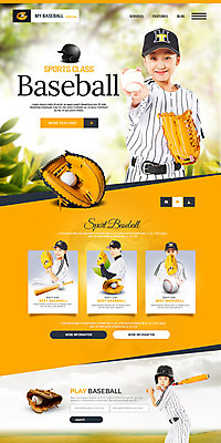 PSD 템플릿 여자 남자 웹템플릿 여러명 성인 10대 홈페이지 주황색 홈페이지시안 한국인 야구방망이 야구글러브 랜딩페이지 이미지템플릿 컬러 다수 청소년 사람 동양인 야구용품 글러브 파일형식