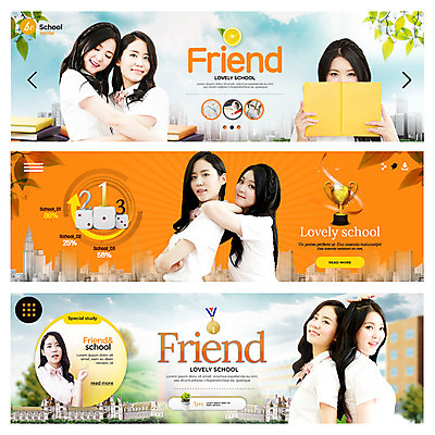PSD 템플릿 학생 배너 여자 웹템플릿 학교 여러명 성인 책 홈페이지 주황색 홈페이지시안 우정 한국인 트로피 대학교 이벤트배너 웹배너 성인여자만 이미지템플릿 교육 컬러 다수 사람 동양인 친구 상_우승 여자만 성인만 파일형식