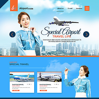 PSD 템플릿 여자 웹템플릿 하늘색 비행기 이벤트페이지 이벤트 20대 성인 두명 한국인 승무원 성인여자만 이미지템플릿 직업 항공교통 대중교통 사람 동양인 청년 파란색 페이지 여자만 성인만 파일형식