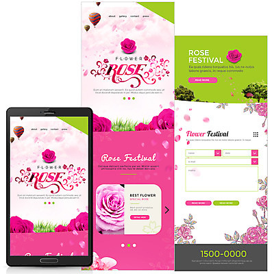 PSD 템플릿 분홍색 웹템플릿 모바일 사람없음 스마트폰 장미 모바일템플릿 모바일웹 이미지템플릿 꽃 컬러 핸드폰 스마트기기 파일형식