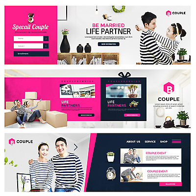 PSD 템플릿 배너 여자 남자 분홍색 웹템플릿 신혼부부 여러명 20대 성인 인테리어 한국인 즐거움 이삿짐 이벤트배너 웹배너 성인만 이미지템플릿 디자인 부부 감정 컬러 다수 사람 동양인 청년 이사 신혼 파일형식