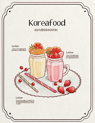 PSD 음식 오렌지 과일 일러스트 딸기 디저트 빨대 사람없음 과일주스 국내일러스트 주스 파일형식