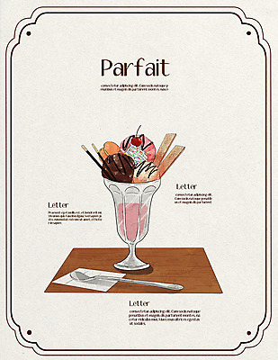 PSD 음식 일러스트 아이스크림 사람없음 과자 티스푼 파르페 국내일러스트 디저트 숟가락 파일형식