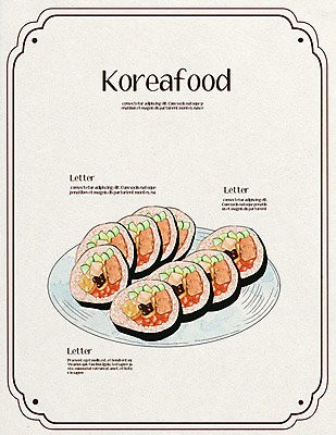 PSD 한식 음식 일러스트 사람없음 분식 김밥 국내일러스트 파일형식