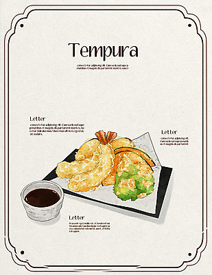 PSD 음식 일러스트 사람없음 튀김 분식 간장 새우튀김 야채튀김 국내일러스트 새우 양념 파일형식