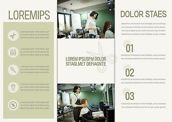 템플릿 편집 표지디자인 북디자인 출판디자인 여자 내지 리플렛 북커버 3단접지 팜플렛 여러명 상반신 20대 성인 옆모습 뷰티 한국인 미용실 미용사 헤어관리 손님맞이 이미지템플릿 AI파일 직업 뷰포인트 다수 사람 동양인 청년 뷰티샵 파일형식 벡터