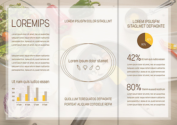 템플릿 편집 접시 표지디자인 북디자인 출판디자인 내지 리플렛 포크 채소 북커버 3단접지 그래프 피망 팜플렛 사람없음 계란 프라이팬 양배추 이미지템플릿 AI파일 식기 주방용품 알 파일형식 벡터