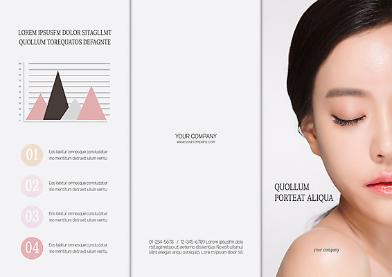 템플릿 편집 표지디자인 북디자인 출판디자인 여자 표지 리플렛 북커버 3단접지 그래프 한명 팜플렛 상반신 20대 성인 화장 뷰티 눈감음 한국인 의료성형뷰티 이미지템플릿 AI파일 1 모션 사람 동양인 청년 파일형식 벡터