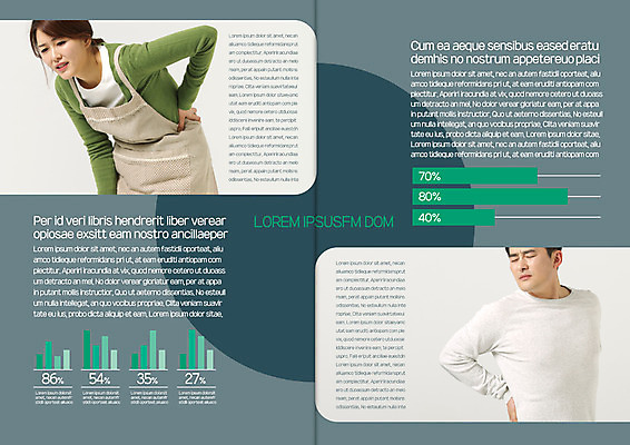 템플릿 편집 표지디자인 북디자인 출판디자인 여자 남자 내지 리플렛 40대 북커버 의학 그래프 건강 팜플렛 상반신 성인 두명 고통 한국인 요통 허리통증 이미지템플릿 AI파일 감정 중년 사람 동양인 파일형식 벡터
