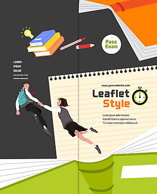 PSD 템플릿 편집 학생 표지디자인 북디자인 출판디자인 여자 교육 표지 남자 리플렛 2단접지 북커버 전구 청소년 팜플렛 두명 책 연필 손잡기 공책 청소년교육 이미지템플릿 모션 문구용품 학용품 사람 필기구 파일형식