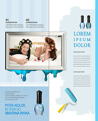 PSD 템플릿 편집 표지디자인 북디자인 출판디자인 여자 내지 엎드리기 리플렛 2단접지 북커버 액자틀 웃음 팜플렛 상반신 20대 성인 두명 친구 뷰티 한국인 네일아트 매니큐어 헤어롤 페인트롤러 이미지템플릿 액자 관계 모션 표정 틀 사람 동양인 청년 화장품 미용용품 파일형식