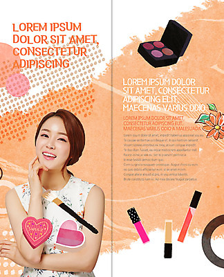 PSD 템플릿 편집 표지디자인 북디자인 출판디자인 여자 꽃 내지 리플렛 2단접지 북커버 한명 웃음 팜플렛 상반신 20대 성인 뷰티 한국인 하트 붓 립글로스 아이섀도 의료성형뷰티 이미지템플릿 모양 식물 1 표정 사람 동양인 청년 화장품 파일형식