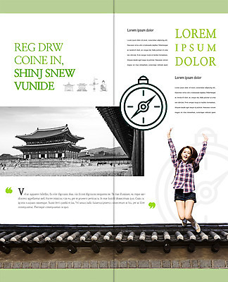 PSD 템플릿 편집 표지디자인 북디자인 출판디자인 여자 내지 리플렛 여행 2단접지 북커버 한옥 기와 팜플렛 20대 성인 담장 점프 한국인 나침반 국내여행 이미지템플릿 한국전통 고건축 모션 사람 동양인 청년 파일형식