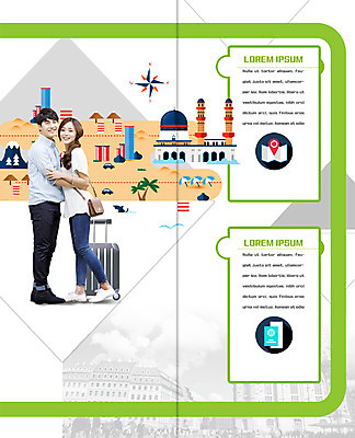 PSD 템플릿 편집 표지디자인 북디자인 커플 출판디자인 여자 남자 내지 리플렛 해외여행 여행 지도 2단접지 북커버 서기 웃음 팜플렛 20대 성인 두명 캐리어 한국인 여권 이미지템플릿 해외 관계 모션 표정 사람 동양인 청년 여행가방 파일형식