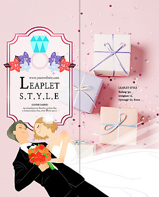 PSD 템플릿 편집 표지디자인 북디자인 커플 출판디자인 여자 표지 남자 신부 리플렛 부케 웨딩드레스 신랑 결혼 2단접지 북커버 정장 턱시도 팜플렛 성인 두명 선물상자 반지 이미지템플릿 드레스 옷 꽃다발 장신구 관계 선물 사람 이벤트 상자 파일형식
