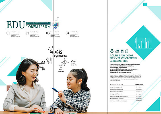 PSD 템플릿 편집 표지디자인 북디자인 출판디자인 여자 어린이교육 교육 내지 어린이 리플렛 북커버 3단접지 그래프 웃음 팜플렛 상반신 성인 두명 한국인 이미지템플릿 표정 사람 동양인 파일형식