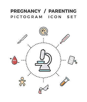 아이콘 현미경 픽토그램 약 임신 아기 신생아 온도계 체온계 픽토그램아이콘 플라스크 웹아이콘 혈액형 메스 2D아이콘 AI파일 의학 실험기구 사람 수술도구 파일형식 벡터