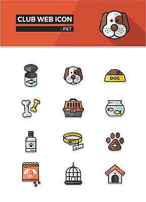 아이콘 사람없음 반려동물 캔 강아지 금붕어 웹아이콘 새장 개집 목줄 동물병원 개껌 개사료 동호회 케이지 2D아이콘 AI파일 동물 병원 어류 개 먹이 애견용품 파일형식 벡터 반려용품