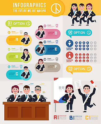 여자 남자 일러스트 그래프 여러명 인포그래픽 발표 투표 선거 투표용지 투표함 투표소 후보 기표봉 기표문양 국내일러스트 AI파일 문양 다수 사람 민주주의 파일형식 벡터