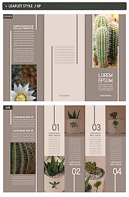 템플릿 표지디자인 표지 꽃 ZIP 내지 화분 리플렛 3단접지 선인장 팜플렛 사람없음 인디자인 INDD 이미지템플릿 식물 파일형식